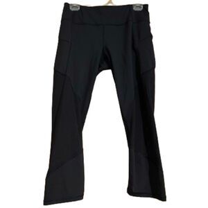 ATHLETA WOMEN’s MESH BLACK CAPRI LEGGINGS w/ SIDE POCKETS Sz- M